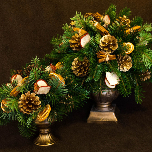gold urn tables and poseur table christmas